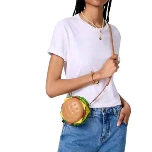 Kate Spade Snack Bar Burger Crossbody Bag 3D Novelty Purse KK989 NWT - Picture 3 of 12